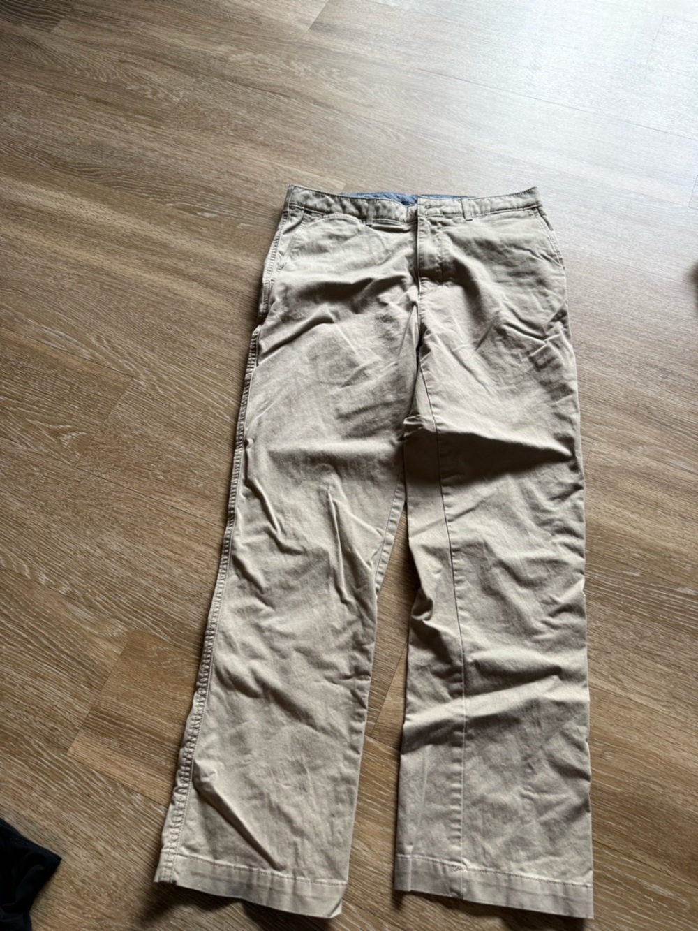 Men's Khaki Straight-Leg Pants - Classic Workwear Style